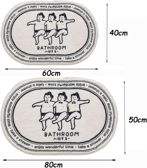 Funny Bath Mats Cute Cartoon Bath Rugs, Soft Non Slip Bathroom Door Mat, Durable Living Room Kitchen Rug