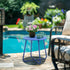EortheX Small Round Metal Coffee Side Birstro Table Sturdy & Weather-Resistant Accent Table for Patio, Balcony Indoor