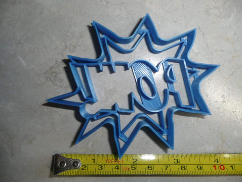 POW SIGN QUOTE SUPERHERO COOKIE CUTTER, MADE IN USA PR3196