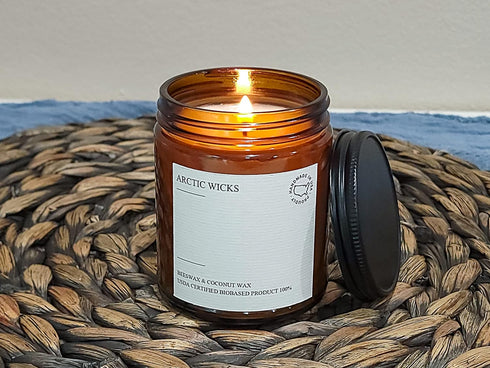 Pumpkin Spice Latte Candles | Arctic Wicks Scented Candles | 9oz Amber Non-Toxic Coconut & Beeswax Candle Fall Decor