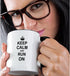 3dRose Keep Calm and Run on Mug | 11 oz, Black