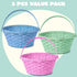 3 Decorations,10.25"X11"(Blue, JOYIN Pcs Easter Bamboo Baskets, Round Woven Goodie Basket with Handle, Empty Candy Toys