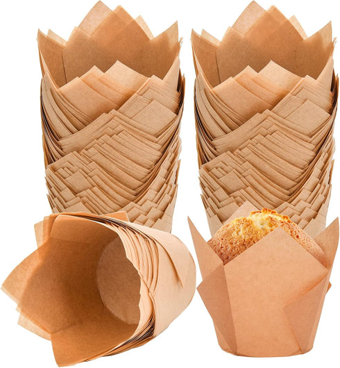 200Pcs Premium Tulip Cupcake Liners, Muffin Baking Holders for Weddings, Birthdays, Anniversaries, Special Occasions