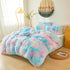 Set 2-Piece Set (1 1 Cozy Set Besfunny Shaggy Fluffy Tie Dye Light Blue Comforter Cover Twin Faux Fur Shaggy Tie Dye