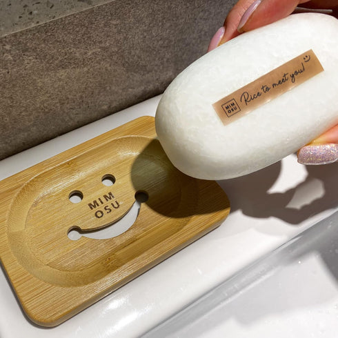 mimosu Bamboo Soap Dish with Drain, Eco-Friendly Wooden Holder for Shampoo Bars, Zero Waste Bathroom Tray