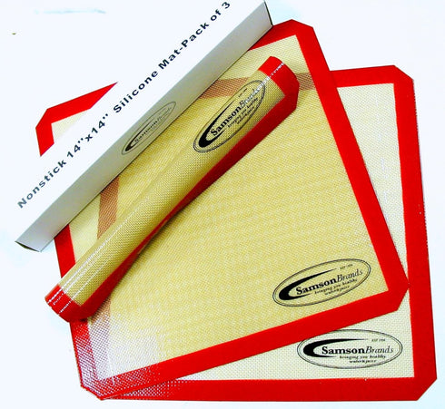 3-Pack Premium Silicone Non-Stick Dehydrator Re-Usable Sheets, 14" x 14" for Excalibur, L'equip, Sedona