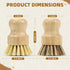 4 Pack Set, Bamboo Dish Brush Natural Palm Dish Scrubber for Pots and Vegetables, Sisal Bristle Bamboo Scrub Brush