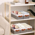 Small Storage Basket 1-Pack,Foldable Open Storage Bins, Storage Boxes with Handles, Fabric Storage Containers (White&Gray,15x6x5in