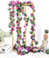 Miracliy 9Pcs 74FT Purple Flower Garland, Artificial Rose Arch Vines for Wedding Decoration