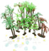 Allazone 42 PCS Coconut Palm Tree Set, 20 PCS Mini Plastic Palm Trees, 22 PCS Shell and Starfish for Cake Decorations