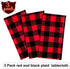 Breling Christmas Buffalo Plaid Table Cover, Red and Black Lumberjack Checkered Tablecloth, Disposable Tablecloth for