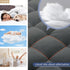 King Taupiri Quilted Mattress Pad Cover, Dark Gray, Cooling Soft Pillowtop, Deep Pocket (8"-21")