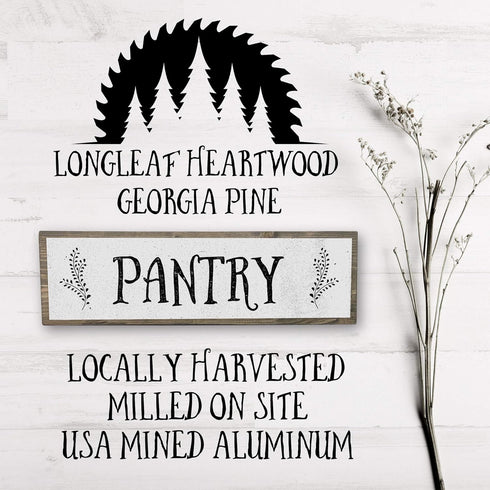 Kitchen Wood Signs, Medium - Wood and Metal, Pantry