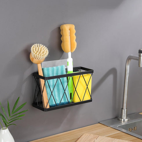YIGII 3 Pack Adhesive Cabinet Organizer Storage, Wall Mounted Lid Organizer for Tupperware - Black Stainless Steel