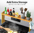 31.5" 6 11.4" Countertop, IIIOIIIA Bamboo Over the Stove Spice Shelf for Kitchen, Spice Rack Organizer Shelf