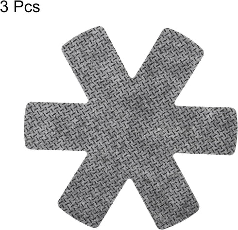uxcell 3pcs Pot and Pan Protectors, 10 Inch Pot Separator for Stacking Felt Pan Protectors, Gray