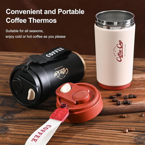 316 Portable,15OZ FrutPunch Insulated Travel Coffee Thermo, Stainless Steel Coffee Tumbler with Lid, Double Wall Vacuum