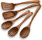 Kitchen Wooden Spoons Utensils Set, 5 Piece Acacia Wood Cooking Utensils for Nonstick Cookware Essentials