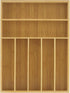 JoyJolt Bamboo Drawer Organizer, 7-Compartment Silverware Organizer for Kitchen, Garage, and Bathroom Utensils