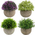 Ogrmar 4PCS Mini Plastic Artificial Plants in Pot - Small Faux Greenery for Bathroom & House Decorations