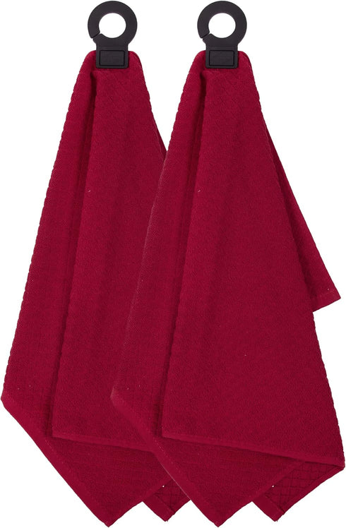Ritz Premium Towel Hook and Hang, 2-Pack, 18" x 28", Durable Rubber Hook, Highly Absorbent Super Soft Cloths, Paprika
