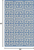 SAFAVIEH Montauk Collection Accent Rug - 2'6" x 4', Handmade Blue & Ivory Greek Key Cotton for High Traffic Areas