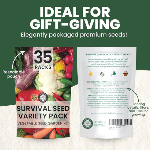 35 Packets Pack 2026 Packed Vegetable Seed | Survival Variety | Season | Individually Vegetables, Herbs and Fruits |