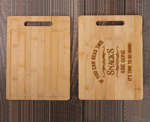 Funny Charcuterie Cutting Board - Sarcastic Kitchen Bamboo Cutting Board - Cutting Board - Snack Are Gone It?S Time To Go Home - Serving Tray - Great Hostess Gift