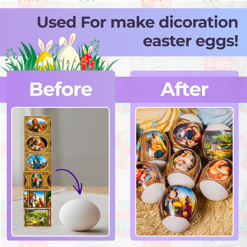 Set 49 of Easter Egg Wraps Heat Shrink Sleeves, Ukrainian Pysanka Pisanka Decorating Kit, Russian Orthodox Egg Covers