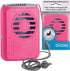O2COOL Personal Travel Rechargeable Battery Powered Neck Cooling Fan, Single Pack (Pink) by O2COOL