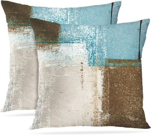 Britimes Throw Pillow Covers Modern Home Art Decor, 18 x 18 Inches Set of 2, Abstract Oil Painting