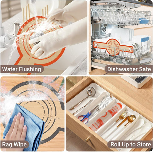 2 PCS Thicked Silicone Bread Slings: Reusable Sourdough Bread Sling with Long Handle, Non-Stick Baking Mats