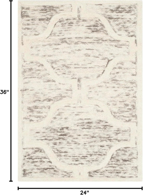 SAFAVIEH Cambridge Collection Accent Rug - 2' x 3', Light Brown & Ivory, Handmade Moroccan Distressed Wool