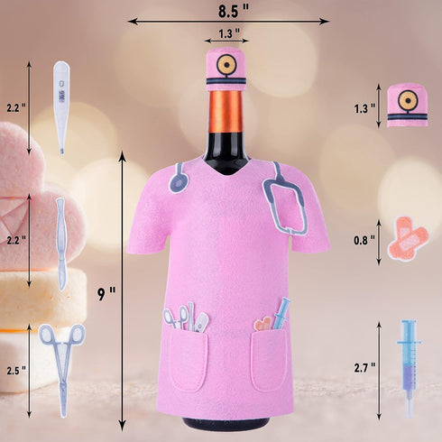 Nurse Gifts - Cool Christmas Gifts for Nurses, Wine Bottle Nurse Coat, Doctor Nurse Wine Bag for Celebrations