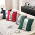 TAOSON Pack 2 1220 Inch of Velvet Decorative Throw Pillow Covers Navy Blue Patchwork with Silver Striped Leather Pillow