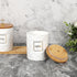 JUXYES Set 3 Set Sets Counter of Ceramic Canisters for Sugar Coffee Tea With Handle Tray, Luxurious Storage Containers