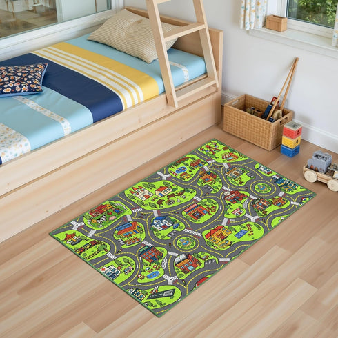 Upgrade Ultra Non Slip Kids Car Rug, Kids Road Playmat Rug for