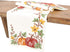 Manor Luxe Table Runner, Happy Fall Pumpkins, 16"x36", Cream