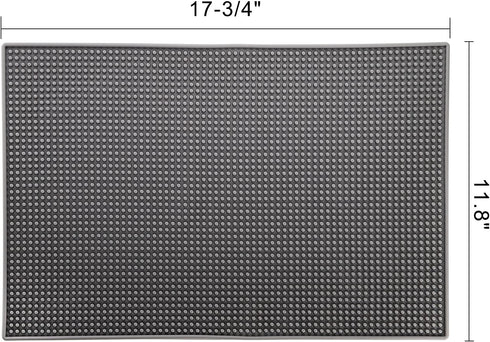 Tebery 3 Pack Rubber Bar Mat 18 x 12, Thick Durable and Stylish Bar Service Spill Mat. Non Slip, Non-Toxic, Grey Service Mat for Coffee, Bars, Restaurants Counter Top by Tebery