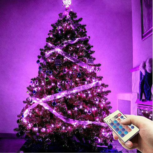 Dimmable 165 500 RUICHEN Purple Fairy Lights Plug in, Waterproof Silver Wire Ft LED Starry String Lights with Remote