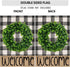 Welcome Summer Garden Flag for Outside - Buffalo Plaid Boxwood Wreath Small Yard Flag, 12x18 Double Sided