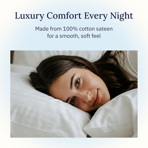 California Design Den Standard Queen Size Pillowcase Set, 400 Thread Count, 100% Cotton Sateen, Set of 2 Pillow Covers