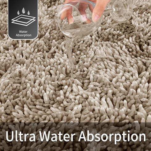 Yimobra Bathroom Rug, Chenille Extra Soft Shaggy Bath Mat, Non-Slip, Machine Washable, Plush Floor Carpet for Bath Room