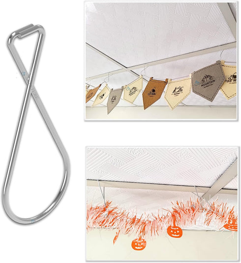 NACETURE 20 Pack Ceiling Hook Clips, Heavy Duty Grid Clips for Suspended Ceiling Tile, Home Office Decor