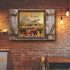 Farmhouse Canvas Wall Art Red Old Tractor Picture, Rustic Sunflowers Country Painting for Kitchen Decor