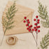 40 Norme Pcs Christmas Floral Picks Christmas Greenery for DIY Gift Wrapping Plants Red Berry Pine Branches Artificial