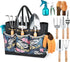 Grenebo Gardening Tools 9-Piece Heavy Duty Garden Hand Tools with Fashion and