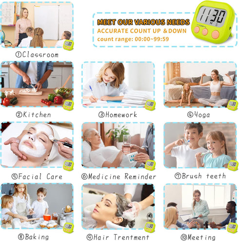 Classroom Timers for Teachers Kids, Large Magnetic Digital Timer 2 Pack