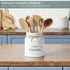 Barnyard Designs Ceramic Farmhouse Utensil Holder for Kitchen Counter, Large Rustic Utensil Crock, 6.75” (White)