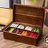 packet 8 Acacia Wooden Tea Bag Organizers, Tea Storage Boxes, Tea Caddy for Tea Bags Chest, Teabag Holder Containers